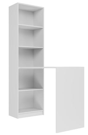 Rakstāmgalds un plaukts With Shelf R50, 125 cm x 50 cm, 181 cm, balta krās.