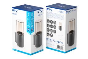Sieninis lauko šviestuvas GTV Medio, 15W, E27, IP54, pilka sp., 9 cm x 22 cm