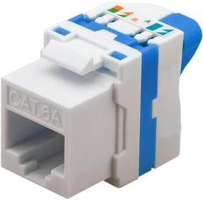 Соединение Techly CAT 6a KeyStone Jack, 30.70 x 14.55 мм, синий цв./белый цв.