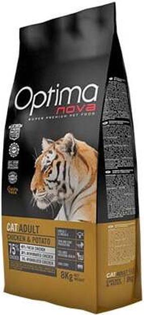 Сухой корм для кошек Optima Nova Cat Adult Chicken & Potato Grain Free, курица, 8 кг