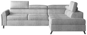 Kampinė sofa Kairos Monolith 84, šviesiai pilka sp., dešininė, 197 x 265 cm x 95 cm