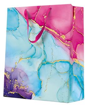 Dāvanu maisiņš Paw Decor Collection Watercolor Dream, 13 cm x 33.5 cm x 26.5 cm, rozā krās./violeta krās./gaiši zila krās.