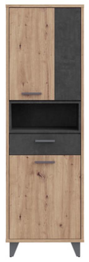 Riidekapp Forte Carryhome RVXS715-C772, tamm v./tumehall v., 41.5 cm x 59.8 cm x 192.4 cm