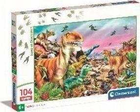 Dėlionė Clementoni Super Land Of Dinosaurus 25779, 33.5 cm x 48.5 cm, 104 vnt., įvairių spalvų