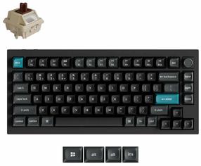 Belaidė kompiuterio klaviatūra Keychron Q1 Ultra 8K Q1U-M3 Keychron Silk POM Brown, EN, juoda sp.