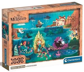 Dėlionė Clementoni Disney Maps Little Mermaid 39783, 50 cm x 70 cm, 1000 vnt., įvairių spalvų