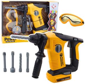 Rotaļu meistara instruments, trieciena urbis Lean Toys Power, melna krās./dzeltena krās.