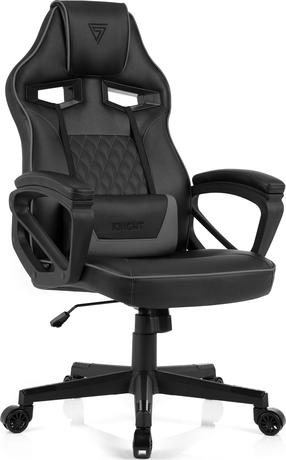 Игровой стул SENSE7 Knight, 60 x 68 x 110 - 119 см, черный цв./серый цв.