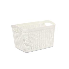 Daiktadėžė Ucsan Plastik 8691459014083, 6.6 l, balta sp., 26 x 17 x 20 cm