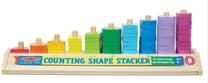 Lavinimo žaislas Melissa & Doug Counting Shape Stacker, 12 cm, įvairių spalvų