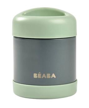 Termoss pārtikai Beaba, 300 ml, 4 mēn., 8.8 cm, plastmasa/nerūsējošais tērauds, zaļa krās./pelēka krās.