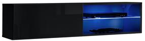 TV staliukas ASM Switch RTV4, juoda sp., 120 cm x 40 cm x 30 cm