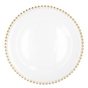 Lėkštė serviravimo Homla Golden Balls, Ø 33 cm, skaidri sp./aukso sp.