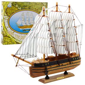  Игрушечный корабль Lean Toys Obey The Craft Of The Sail, коричневый цв./белый цв.