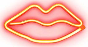 Dekoracija "Lūpos" SBS Red Lips Glow su LED apšvietimu, 13 cm, 26 cm, raudona sp.