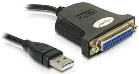 Adapteris Delock USB-mini to USB-micro USB 1.1, Sub-D 25 pin female, 0.8 m, melna krās.