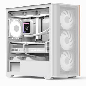 Datora korpuss AeroCool Mini D301A-G-WT-V2, balts krās.