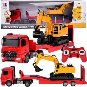 Mänguveok ekskavaatoriga Double E Mercedes Benz Arocs, 1:26, mitmevärviline