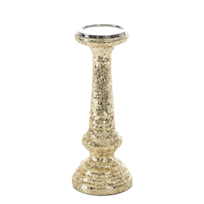 Svečturis Melia, stikls/metāls, Ø 12 cm, 31 cm, zelta krās.
