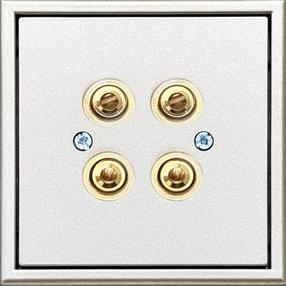 Audio skaļruņu kontaktligzda Liregus Modern, šampanieša krās.
