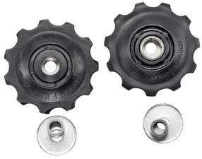 Galinio pavarų perjungėjo ratukų komplektas Shimano SLX RD-M663 10-speed Y5XE98030, plastikas/plienas, sidabro sp./juoda sp., 2 vnt.