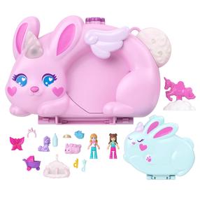 Figūrėlių rinkinys, su priedais Mattel Polly Pocket 2in1 Bunny Fun Compact, įvairių spalvų