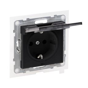 Kontaktligzda Legrand Suno 721423, Iezemēta rozete, IP44, melns krās.