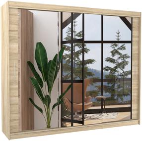 Spinta ADRK Chester, sonoma ąžuolo sp., 58 cm x 250 cm x 215 cm, su veidrodžiu