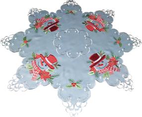 Kalėdinė staltiesė OSD03-3, raudona sp./žalia sp./pilka sp., 85 x 85 cm