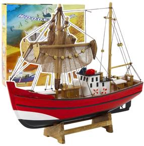  Rotaļlieta kuģis Lean Toys, brūna krās./sarkana krās.