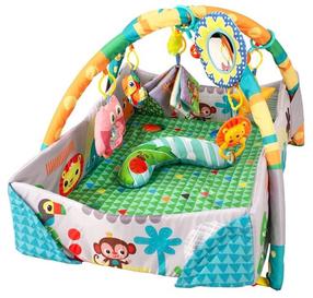 Tegevusmatt BabyTrold 3in1, 78 cm x 58 cm, roheline v./mitmevärviline