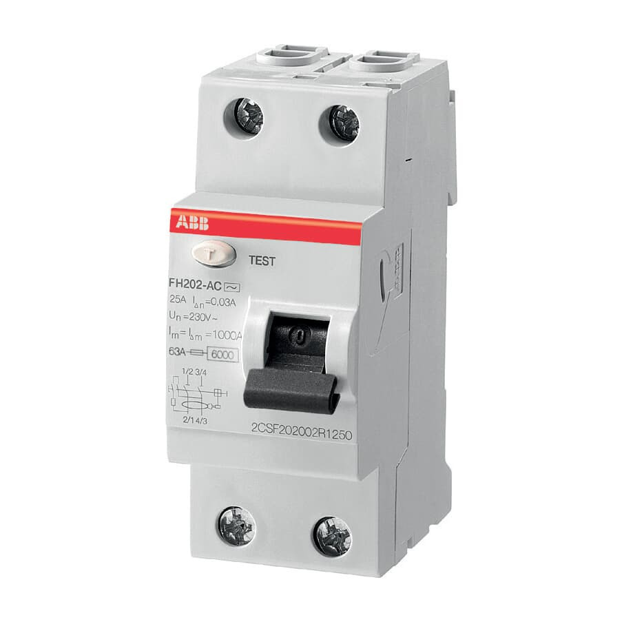 Rikkevoolukaitse ABB FH202 AC, 2P, 40 A, 230 V, 30 mA