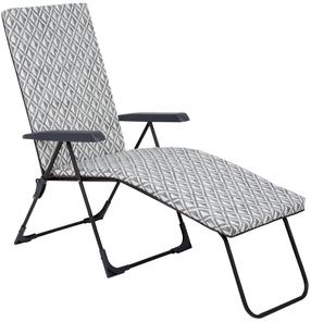 Lauko gultas Patio Barletta Black Edition H039-06PB, balta sp./juoda sp./pilka sp., 144 cm x 58 cm x 59 - 102 cm