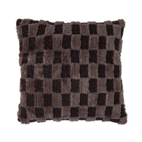 Dekoratyvinė pagalvėlė Domoletti Mink Chess, šokolado sp., 50 cm x 50 cm