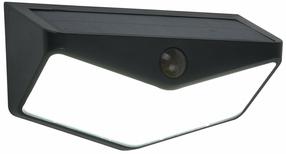 Sieninis šviestuvas su saulės baterija Lutec Wings, 3.7W, IP44, juoda sp.