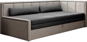 Sofa Fulgeo Poco 4, Poco 3, pilka sp./smėlio sp., dešininė, 82 x 214 cm x 77 cm