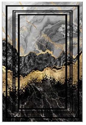 Paklājs Conceptum Hypnose ELS2375-2, zelta krās./melna krās./pelēka krās., 120 cm x 80 cm