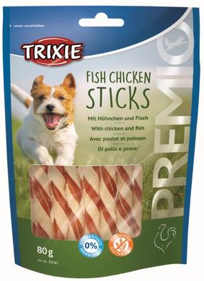 Skanėstas šunims Trixie Premio Sticks, žuvis/vištiena, 0.08 kg