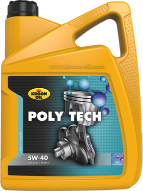 Машинное масло Kroon Oil Poly Tech 5W - 40, синтетический, 5 л