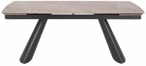 Valgomojo stalas Vince, juoda sp./marmuro sp./ruda sp., 180 - 238 cm x 90 cm x 75 cm