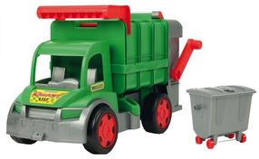 Rotaļlietu atkritumu vedējs Wader Giant Garbage Truck 65cm 67015, zaļa krās.