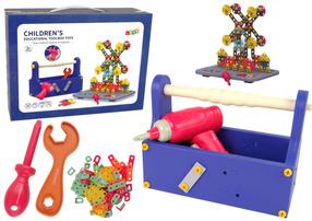 Klotside komplekt koos kruvikeerajaga Lean Toys Educational Toolbox, mitmevärviline