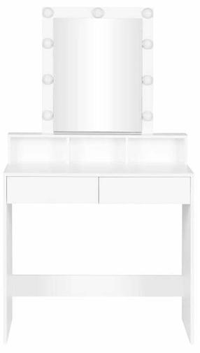 Kosmetinis staliukas ModernHome ZDT-01, balta sp., 146 cm x 80 cm x 41 cm