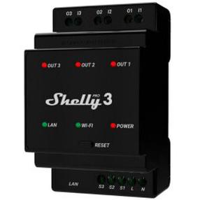 Реле Shelly Pro 3, 3P, 48 а, 230 В