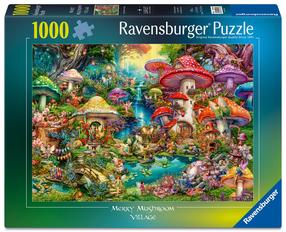 Dėlionė Ravensburger Merry Mushroom Village, 50 cm x 70 cm, 1000 vnt., įvairių spalvų