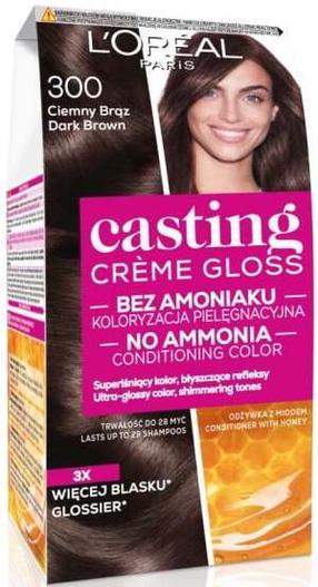 Plaukų dažai L’Oréal Paris Casting Creme Gloss, tamsiai ruda sp., 300, 180 ml