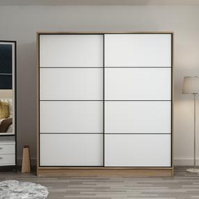 Spinta Kalune Design Kale 7160, balta sp./šviesiai ruda sp., 52 cm x 220 cm x 210 cm