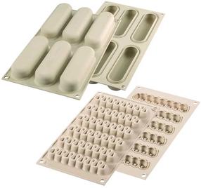 Silikoninė kepimo forma Silikomart Kit Pop Eclair, pilka sp., 29.8 cm x 18 cm