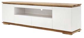 Телевизионный шкаф MCakcent Chiaro 2D/2SZ, белый цв./коричневатый цв., 40 см x 202 см x 54 см