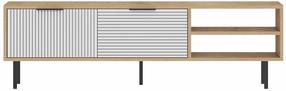 Televizoriaus spintelė Kalune Design Venus, ąžuolo sp./balta sp., 30 cm x 150 cm x 45 cm